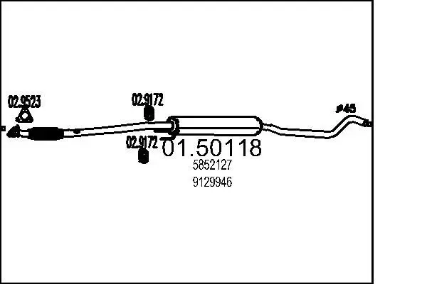 Handler.Part Middle silencer MTS 0150118 1