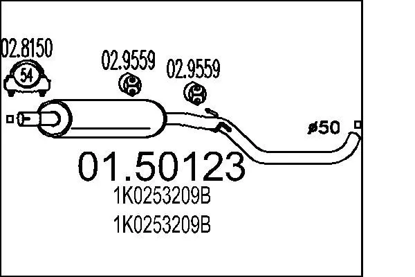 Handler.Part Middle silencer MTS 0150123 1