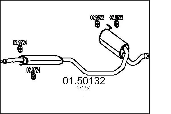 Handler.Part Middle silencer MTS 0150132 1