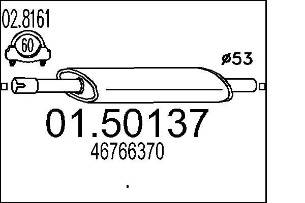 Handler.Part Middle silencer MTS 0150137 1