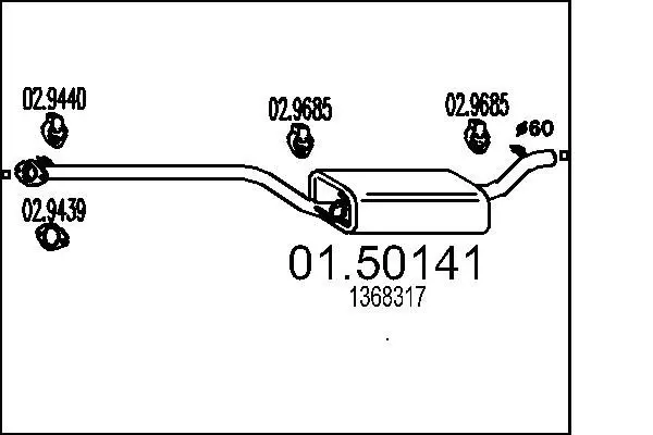 Handler.Part Middle silencer MTS 0150141 1