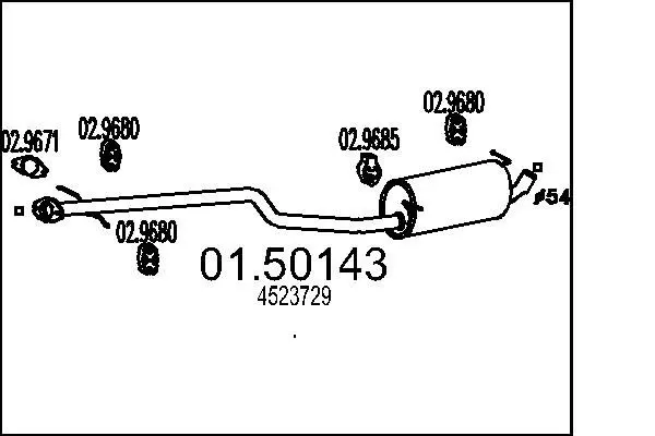 Handler.Part Middle silencer MTS 0150143 1