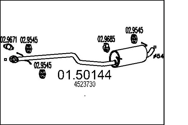 Handler.Part Middle silencer MTS 0150144 1