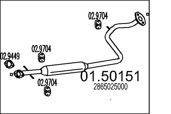 Handler.Part Middle silencer MTS 0150151 1