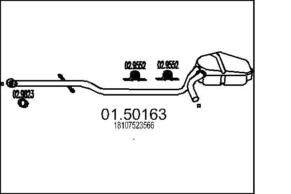 Handler.Part Middle silencer MTS 0150163 1