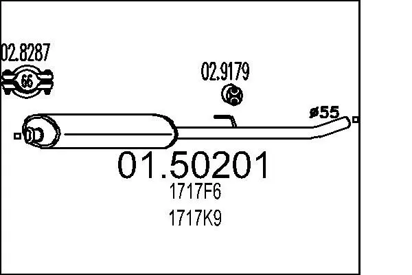 Handler.Part Middle silencer MTS 0150201 1