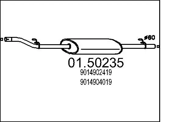 Handler.Part Middle silencer MTS 0150235 1