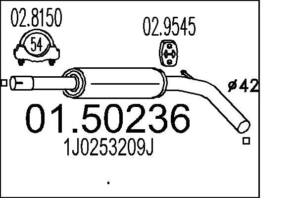 Handler.Part Middle silencer MTS 0150236 1