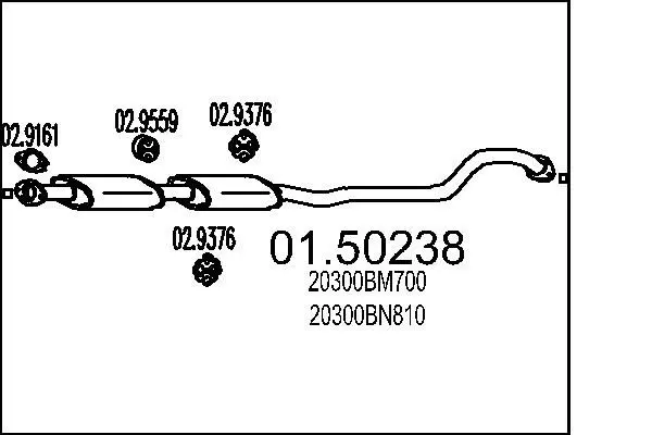 Handler.Part Middle silencer MTS 0150238 1