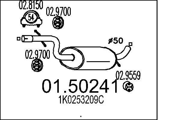 Handler.Part Middle silencer MTS 0150241 1