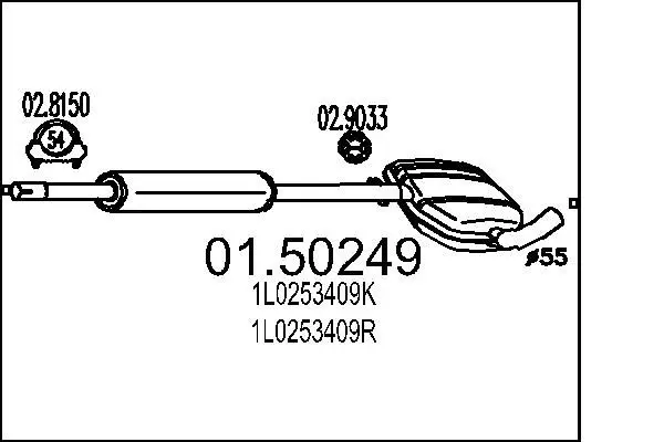 Handler.Part Middle silencer MTS 0150249 1