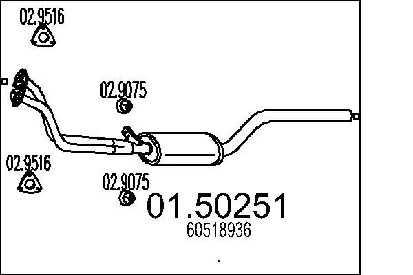 Handler.Part Middle silencer MTS 0150251 1