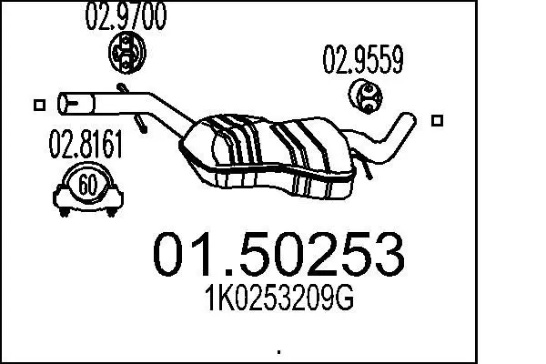 Handler.Part Middle silencer MTS 0150253 1