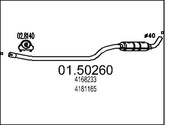 Handler.Part Middle silencer MTS 0150260 1