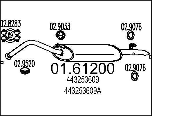 Handler.Part End silencer MTS 0161200 1