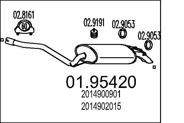 Handler.Part End silencer MTS 0195420 1