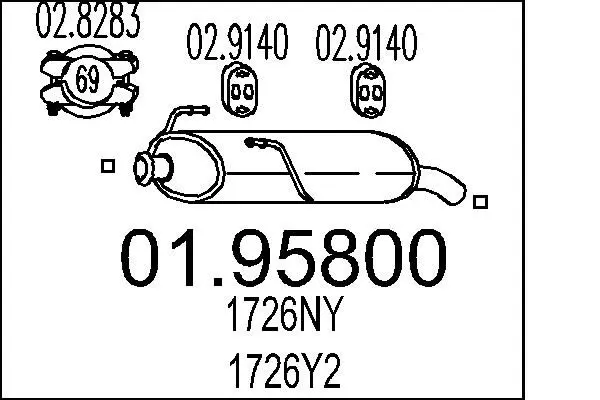 Handler.Part End silencer MTS 0195800 1