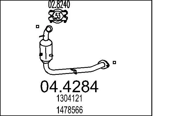 Handler.Part Catalytic converter MTS 044284 1