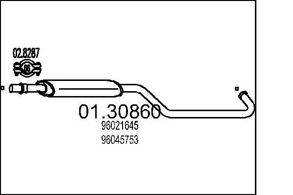 Handler.Part Front silencer MTS 0130860 1