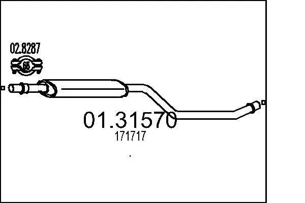 Handler.Part Front silencer MTS 0131570 1