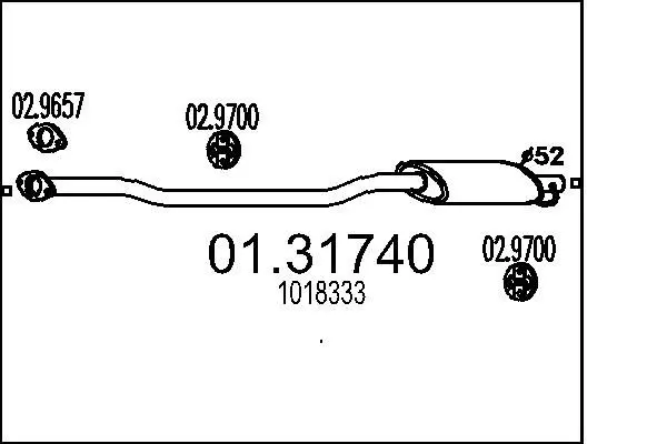 Handler.Part Front silencer MTS 0131740 1