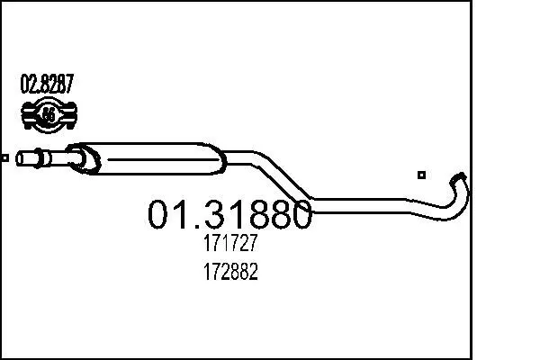 Handler.Part Front silencer MTS 0131880 1