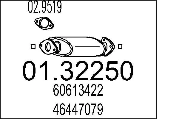 Handler.Part Front silencer MTS 0132250 1