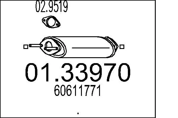 Handler.Part Front silencer MTS 0133970 1