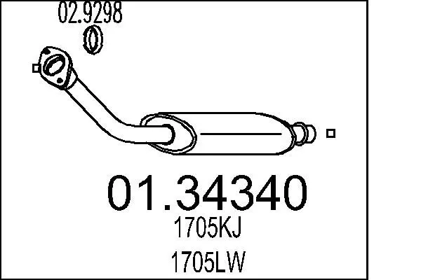 Handler.Part Front silencer MTS 0134340 1