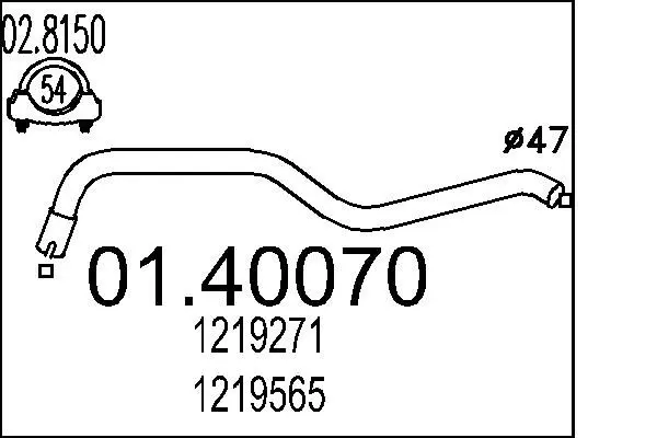 Handler.Part Exhaust pipe MTS 0140070 1