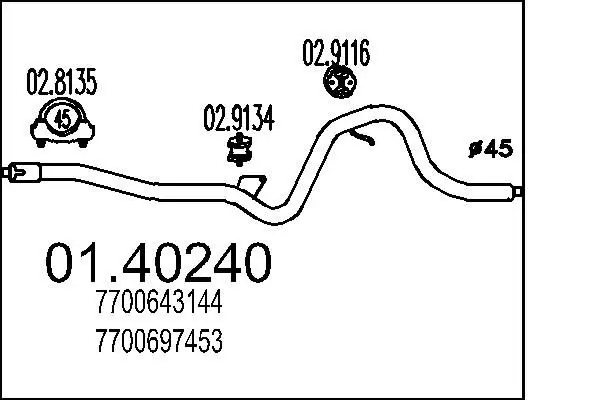 Handler.Part Exhaust pipe MTS 0140240 1