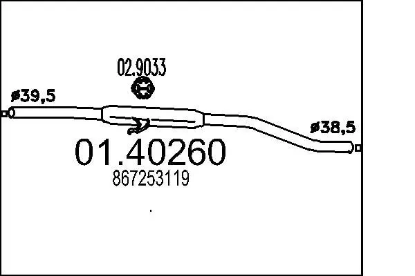 Handler.Part Exhaust pipe MTS 0140260 1