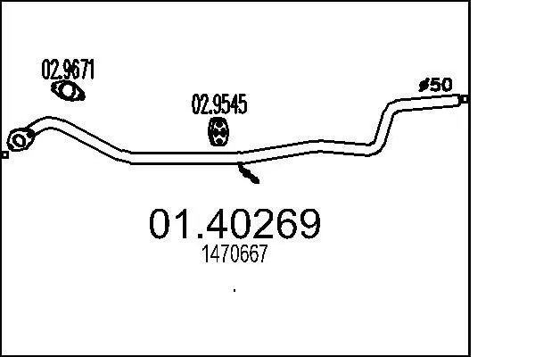 Handler.Part Exhaust pipe MTS 0140269 1