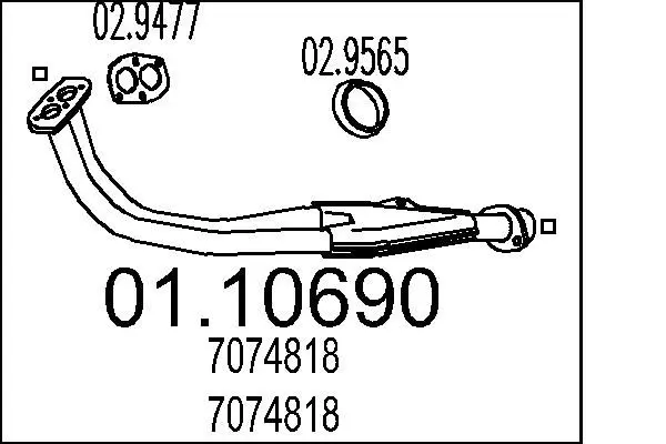 Handler.Part Exhaust pipe MTS 0110690 1