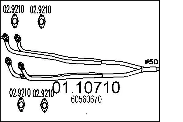 Handler.Part Exhaust pipe MTS 0110710 1