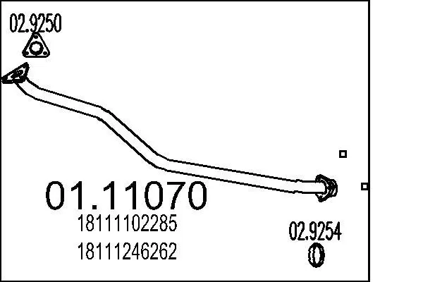 Handler.Part Exhaust pipe MTS 0111070 1