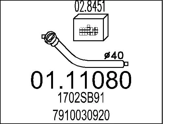 Handler.Part Exhaust pipe MTS 0111080 1