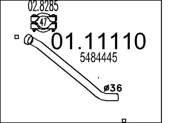 Handler.Part Exhaust pipe MTS 0111110 1