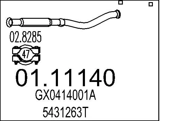 Handler.Part Exhaust pipe MTS 0111140 1