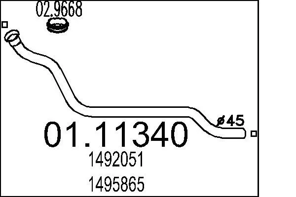 Handler.Part Exhaust pipe MTS 0111340 1