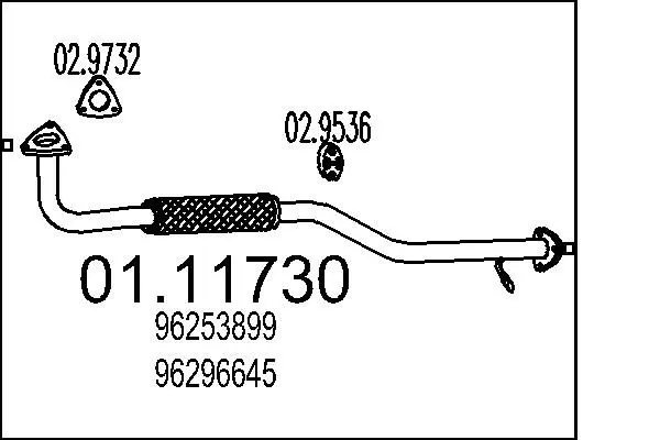 Handler.Part Exhaust pipe MTS 0111730 1