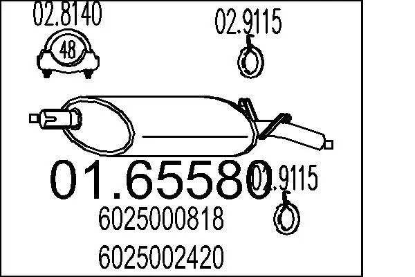 Handler.Part End silencer MTS 0165580 1