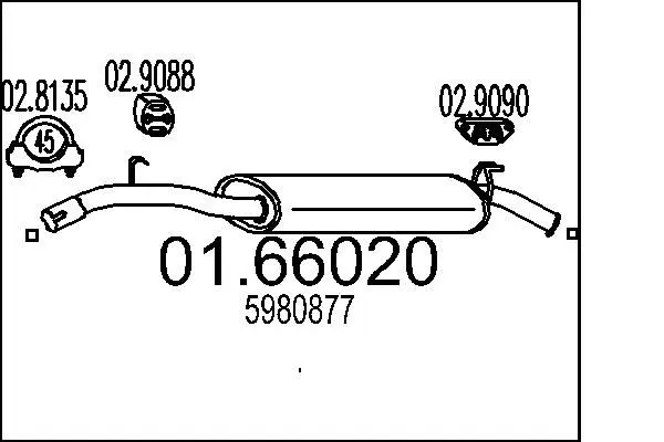 Handler.Part End silencer MTS 0166020 1