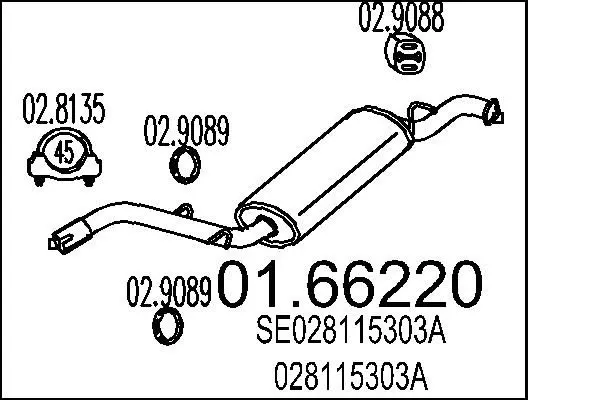 Handler.Part End silencer MTS 0166220 1