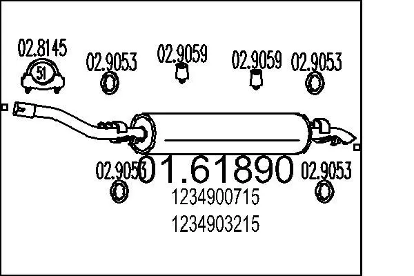 Handler.Part End silencer MTS 0161890 1