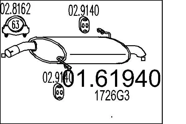 Handler.Part End silencer MTS 0161940 1