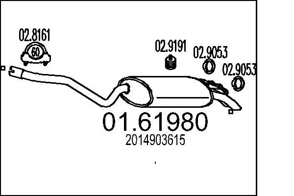 Handler.Part End silencer MTS 0161980 1