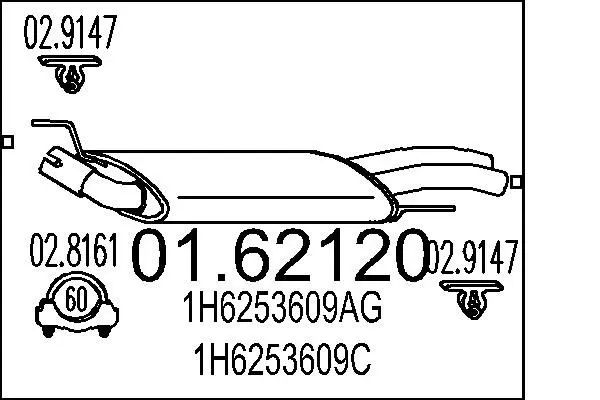 Handler.Part End silencer MTS 0162120 1