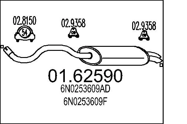 Handler.Part End silencer MTS 0162590 1