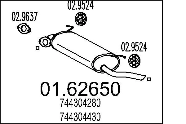 Handler.Part End silencer MTS 0162650 1